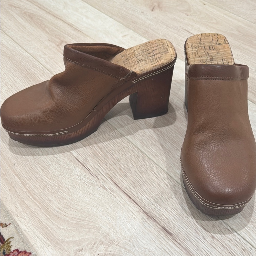KORKS brand Brown Leather Women's Clogs